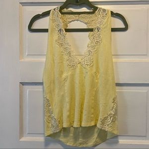 Intimately by Free People Yellow Lace Tank